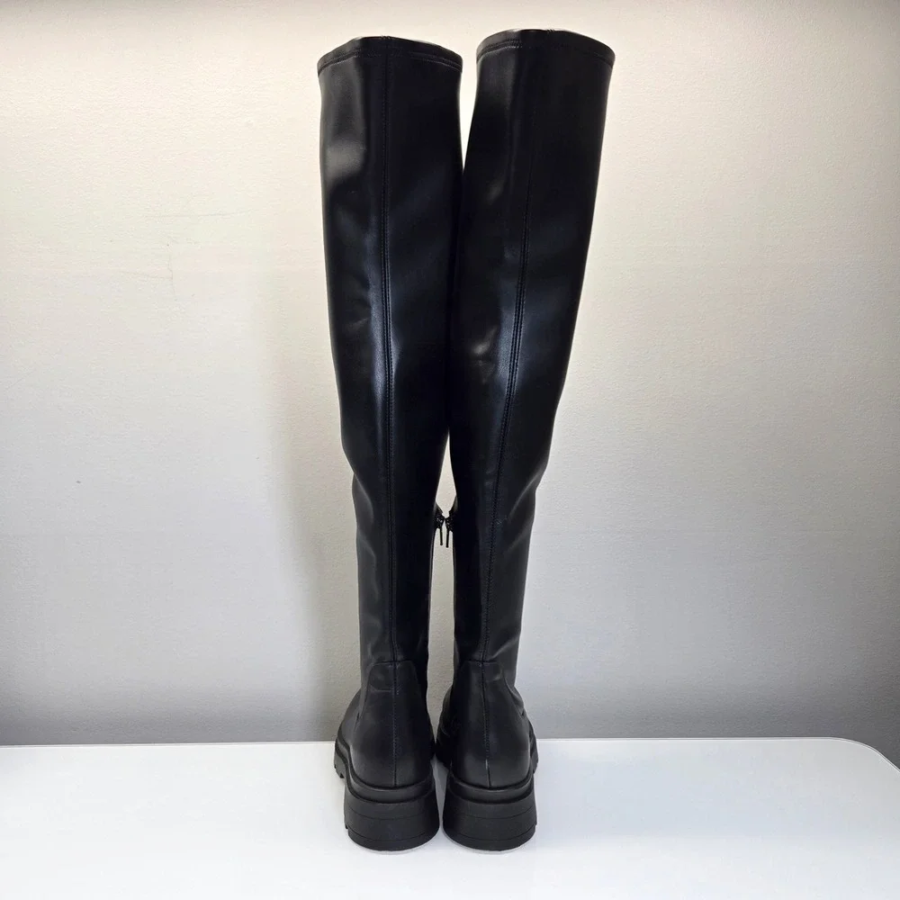 Sister x Soeur Gwen Over The Knee Boots EU 40 US 10 Stretch Leather Lug Sole